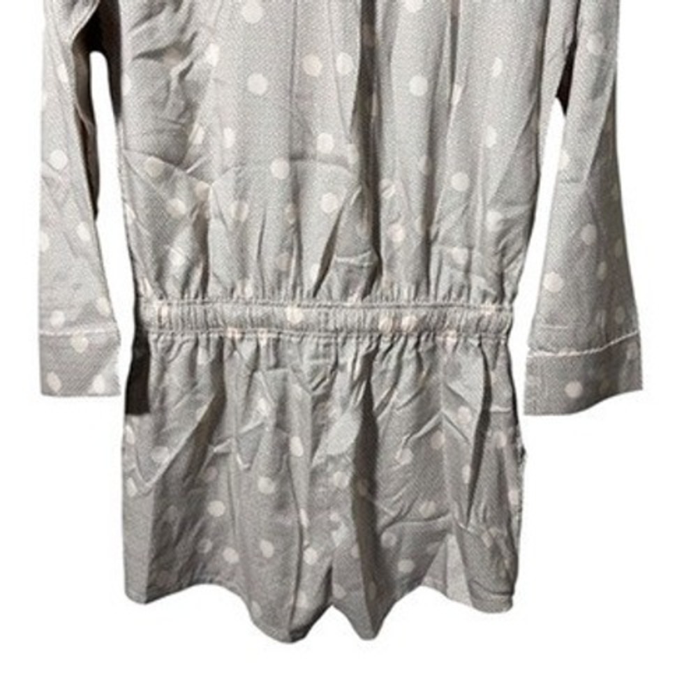 PJ Salvage Satin‎ Dot Romper Pajamas Long Sleeve Lounge Sleepwear Small NWOT - Picture 6 of 8